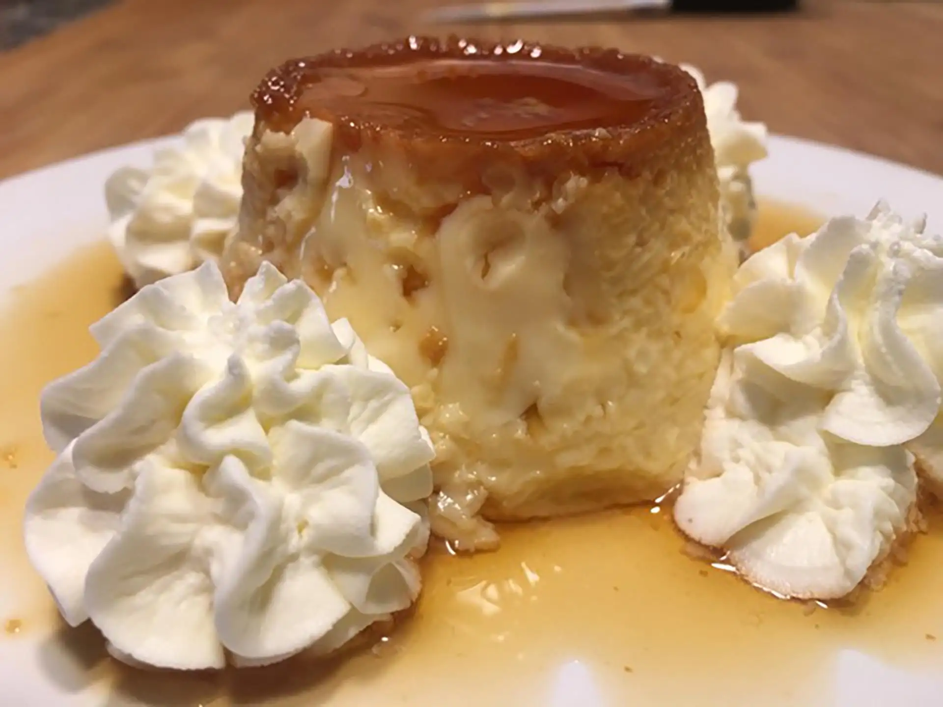 Flan con nata